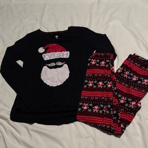 Wish Santa Kids Pajama Set - Black and Red